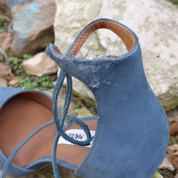 Steve Madden Pointed Toe Ankle Wrap Block Heel Sho - Picture 12 of 15